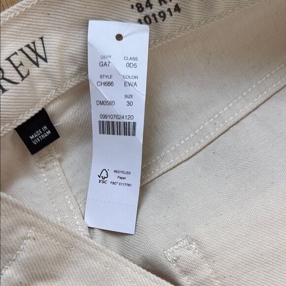 NWT J. CREW 84 KICK OUT CREAM BEIGE FLARE LEG JEANS DENIM ANKLE PANTS SIZE 30 - Picture 6 of 9
